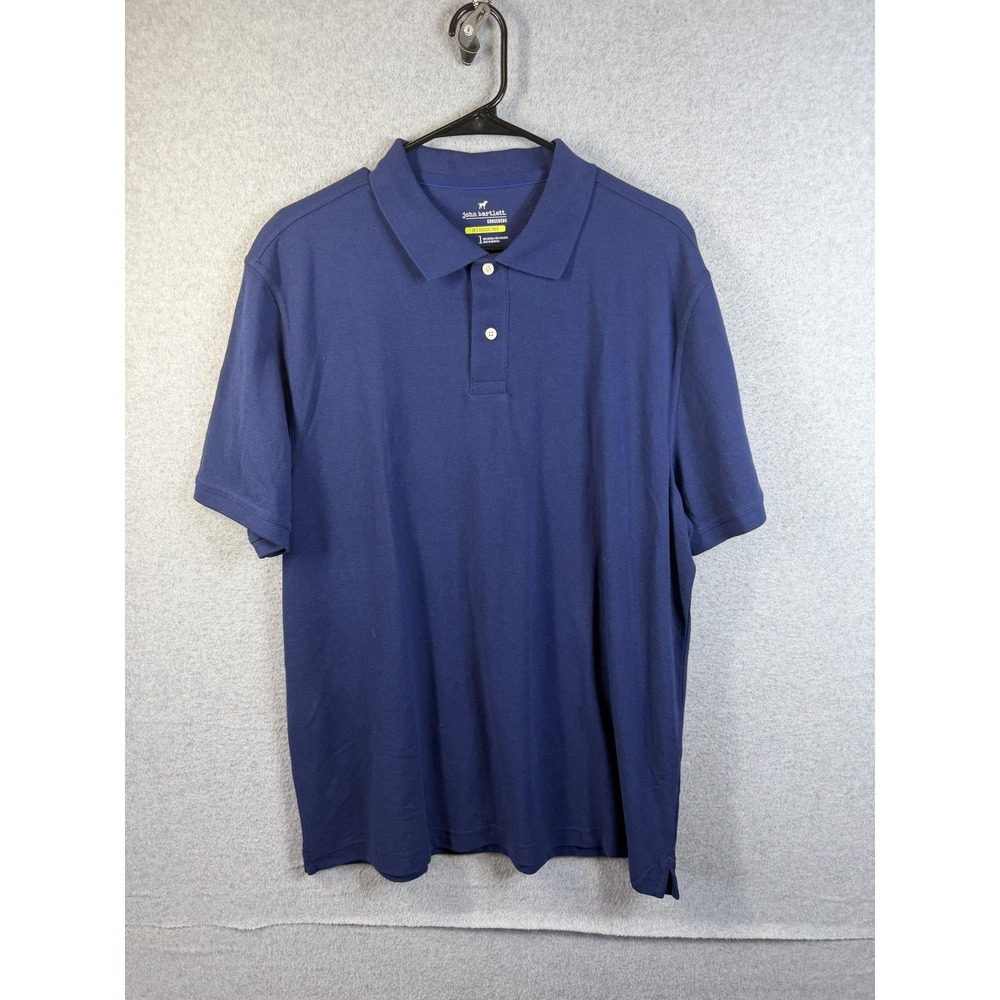 John Bartlett Polo Shirt Mens L Blue JB's Classic Polo Knit Short Sleeve Casual